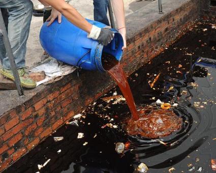 Improper Disposal of Industrial Waste Oil