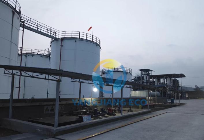 Waste oil re-refining and lube oil blending onsite