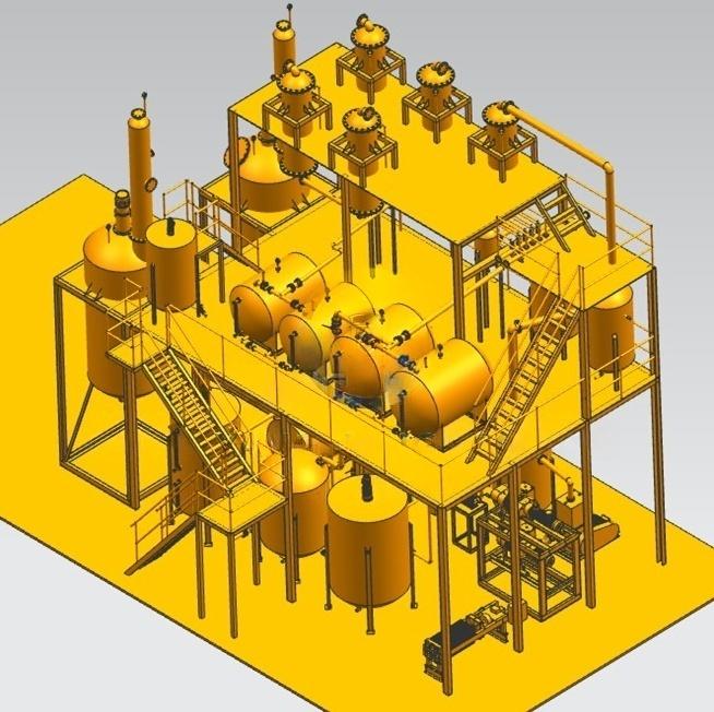 Waste oil distillation plant system diagram